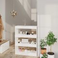 vidaXL Skriňa na knihy/priehradka biela 80x30x103 cm spracované drevo