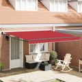 vidaXL Sklopná markíza Červená 400 × 300 cm 100% polyester a hliník