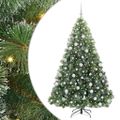 vidaXL Umelý vianočný stromček s 300 LED-i Zelená 180 cm PE a PVC