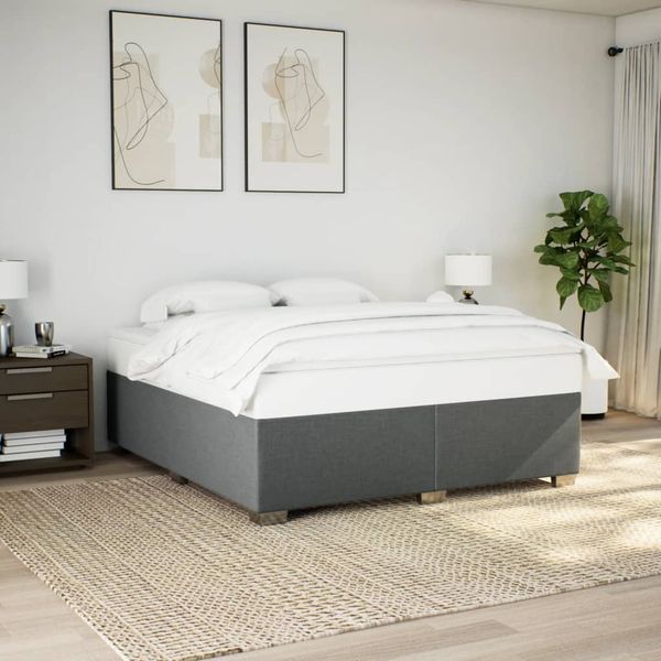 vidaXL Posteľ bez matraca tmavosivá 180x200 cm látka