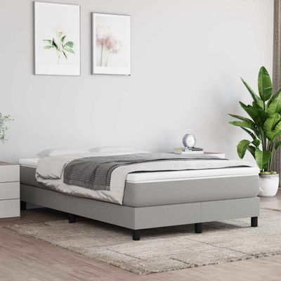 vidaXL Posteľný rám s boxspringom bledosivý 120x200 cm látka