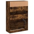 vidaXL Botník s 2 výklopnými zásuvkami dymový dub 80x34x116 cm