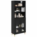 vidaXL Highboard Čierny dub 69,5 x 32,5 x 180 cm Kompozitné drevo
