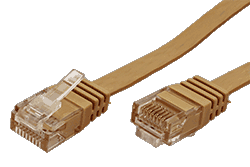 UTP patchkabel kat. 6, plochý, béžový, 20m