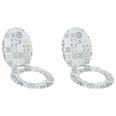 vidaXL Sedenie na toaletu s tichým zatváraním 2 pcs 44 x 38 cm