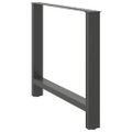 vidaXL Nohy k jedálenskému stolu, antracitové, 2 ks, 90 x (72-73) cm, oceľové