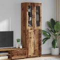 vidaXL Highboard FLORIN 60 x 35 x 182 cm Staré drevo Kompozitné drevo