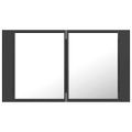 vidaXL LED kúpeľňová zrkadlová skrinka sivá 80x12x45 cm akryl