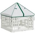 vidaXL 4 panelový psí výbeh s strechou 88 x 88 x 112 cm Plast Biela
