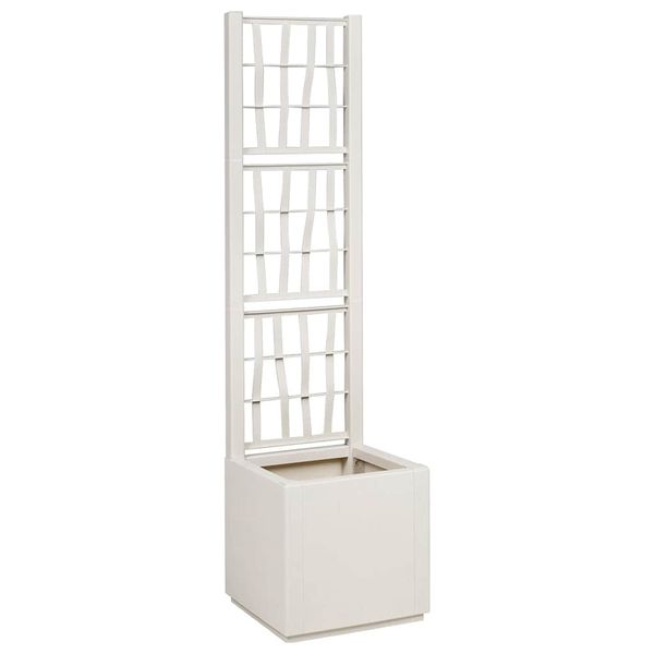 vidaXL Záhradný kvetináč s trellis Biela 36 x 36 x 140 cm PP