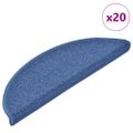 vidaXL Schodové rohože 20 ks 56x17x3 cm modré polkruhové