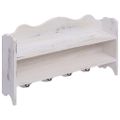 vidaXL Nástenný vešiak biely 50x10x30 cm drevený