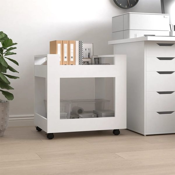 vidaXL Stolový vozík biely 60x45x60 cm Upravené drevo