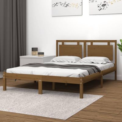 vidaXL Posteľný rám medový drevený masív 120x190 cm malé dvojlôžko