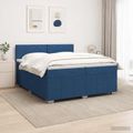 vidaXL Posteľ boxspring s matracom Modrá 200 x 200 cm Látka