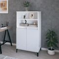 vidaXL Vysoká skrinka vysoký lesk biela 60x36x110 cm spracované drevo