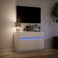 vidaXL TV stolík s LED biely 91x34x61 cm kompozitné drevo