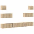 vidaXL 7-dielna súprava TV skriniek dub sonoma spracované drevo