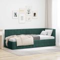 vidaXL Rohový rám postele Tmavozelená 80 cm x 200 cm Zamat