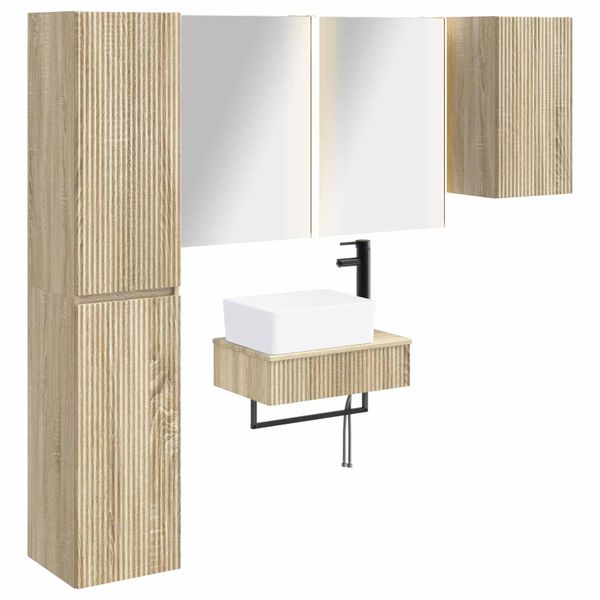 vidaXL Sada kúpeľňového nábytku 5 pcs Dub sonoma
