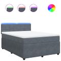 vidaXL Posteľný rám boxspring s matracom tmavosivý 140x200 cm zamat