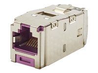 Tienený RJ45 Cat 6 TG Jack modul, fialový