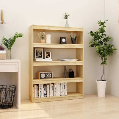 vidaXL Knižnica/deliaca stena 100x30x135,5 cm, borovicový masív