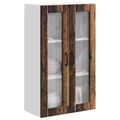 vidaXL Nástenný sklenený kabinet LUCCA Staré drevo 60 x 31 x 100 cm