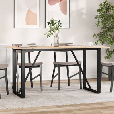vidaXL Jedálenský stolík v tvare O 140x80x75 cm borovica a oceľ