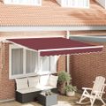 vidaXL Automaticky zaťahovacia markíza burgundská 300x250 cm