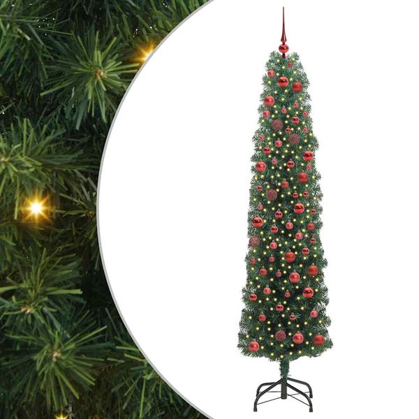 vidaXL Umelý vianočný stromček Zelená 180 cm PVC, oceľ a plast