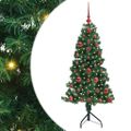 vidaXL Rohový umelý vianočný strom s 150 LED-i Zelená 120 cm PVC a kov
