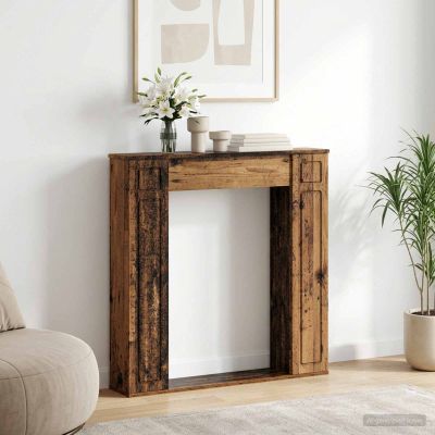 vidaXL Rám krbu Staré drevo 100 x 20 x 100 cm Kompozitné drevo