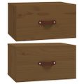 vidaXL Nástenné nočné stolíky 2 ks medovohnedé 40x29,5x22 cm
