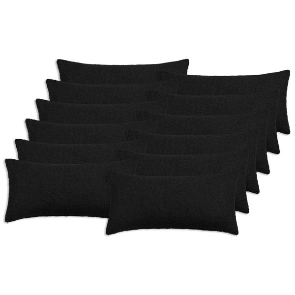 vidaXL Poťah na podložku 12 pcs HEERLEN Čierna 40 x 80 cm Bouclé