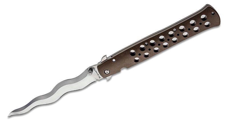 Cold Steel 26SXK6 Ti-Lite Kris vreckový nôž 15,2 cm, tmavohnedá, Zy-Ex