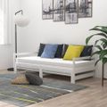 vidaXL Rozkladacia denná posteľ 2x(90x200) cm, biela, borovicový masív