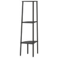 vidaXL Rohový regál s 3 policami, čierny 45,5x31,5x120 cm