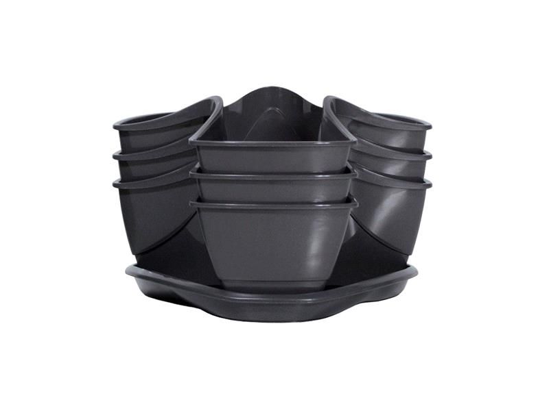 Kvetináč na bylinky COUBI HERBAL grafit 29,5x29,5x38cm