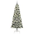 vidaXL Umelý Sklápací Vianočný Stromček 300 LED Zelená a biela 240 cm