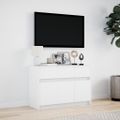 vidaXL TV stolík s LED biely 91x34x61 cm kompozitné drevo
