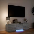 vidaXL TV skriňa s LED 140x34x40 cm Sivá Sonoma Konštruované drevo