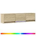 vidaXL TV skriňa s LED 165 x 34 x 40 cm Sonoma dub Konštruované drevo
