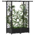 vidaXL Vyvýšený záhon s mriežkou a strechou Čierna 122,5 x 40 x 121 cm