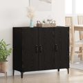 vidaXL Servírovacia skriňa Čierny dub 34 x 90 x 80 cm Kompozitné drevo
