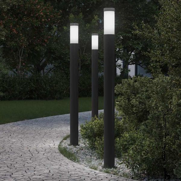 vidaXL Stĺpikové svetlá 3 ks 110 cm nehrdzavejúca oceľ IP44