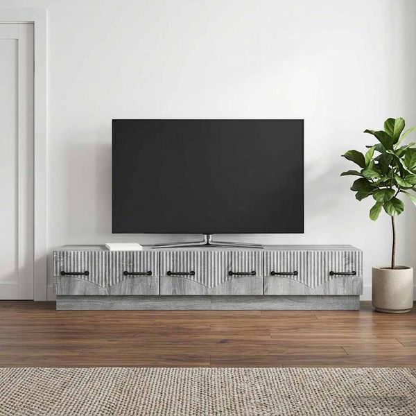 vidaXL TV skrinka Sivá sonoma 147 x 34,5 x 27 cm Kompozitné drevo