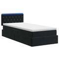 vidaXL LED úložná posteľ s matracom Čierna 100 x 200 cm Zamat