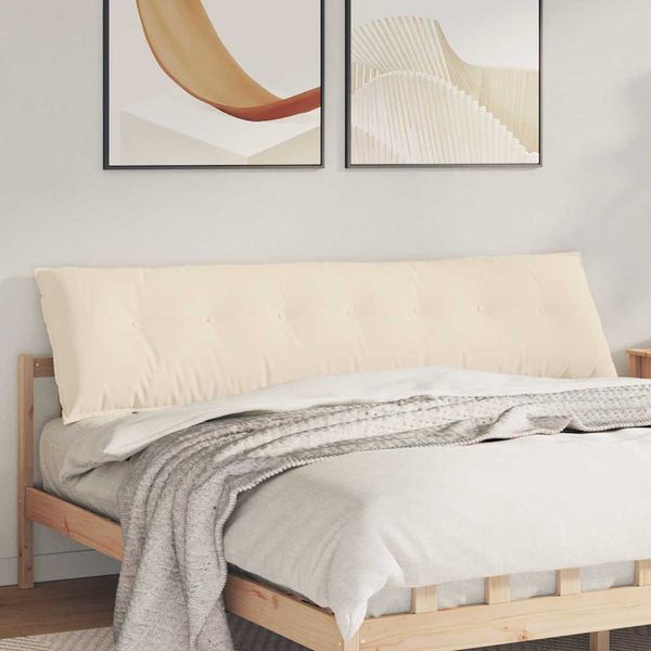 vidaXL Poduška na chrbát Béžová 200 x 50 cm Mikrovlákno