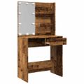 vidaXL toaletný stolík s LED Old Wood 74,5x40x141 cm